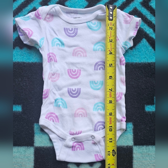 Gerber Baby Girls Rainbow Short Sleeve Onesies® Bodysuits 2 Pack 0-3 Months - Picture 4 of 8